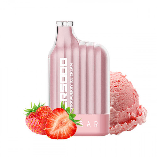 Электронная сигарета Эльф Бар CR5000 затяжек Клубничное Мороженое (Elf Bar CR 5000 Strawberry Ice Cream)